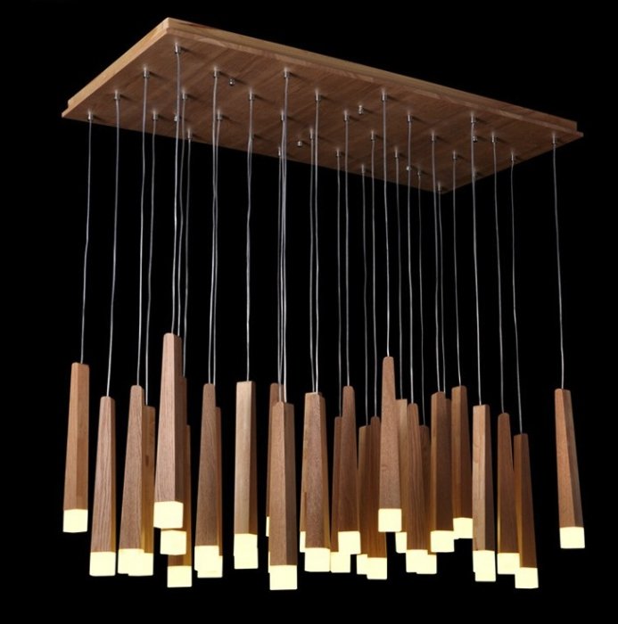 Люстра Wooden Glowworm Square Люстра Wooden Glowworm Square в Кирове | Loft Concept