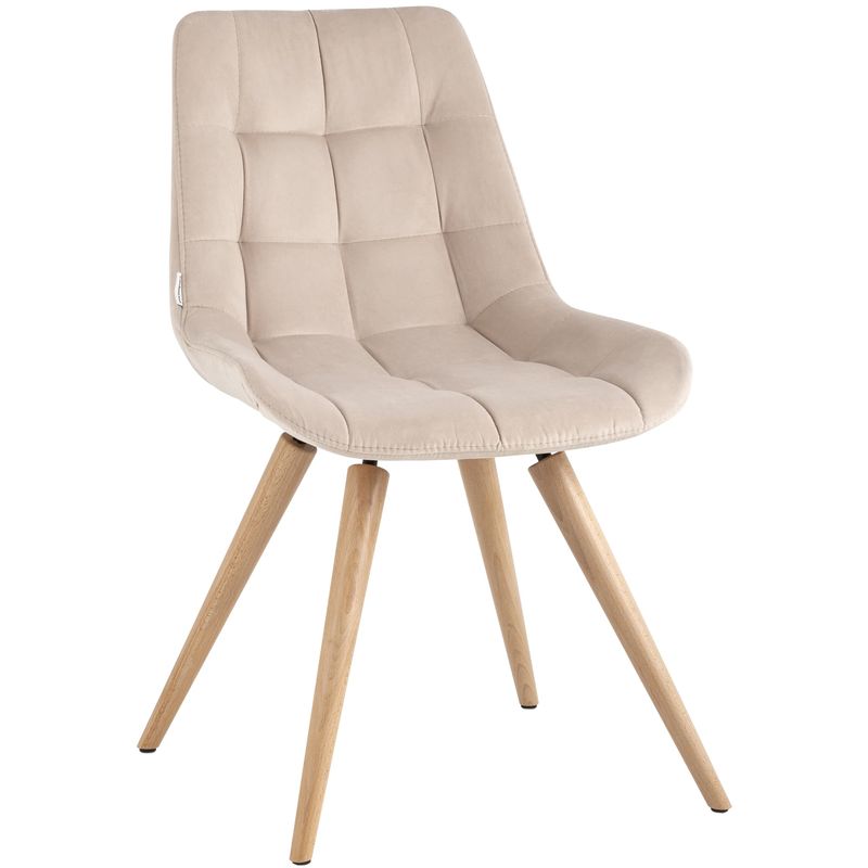 Стул NANCY Chair Светло-Бежевый Велюр Бежевый Древесина Стул NANCY Chair Светло-Бежевый Велюр Бежевый Древесина в Кирове | Loft Concept
