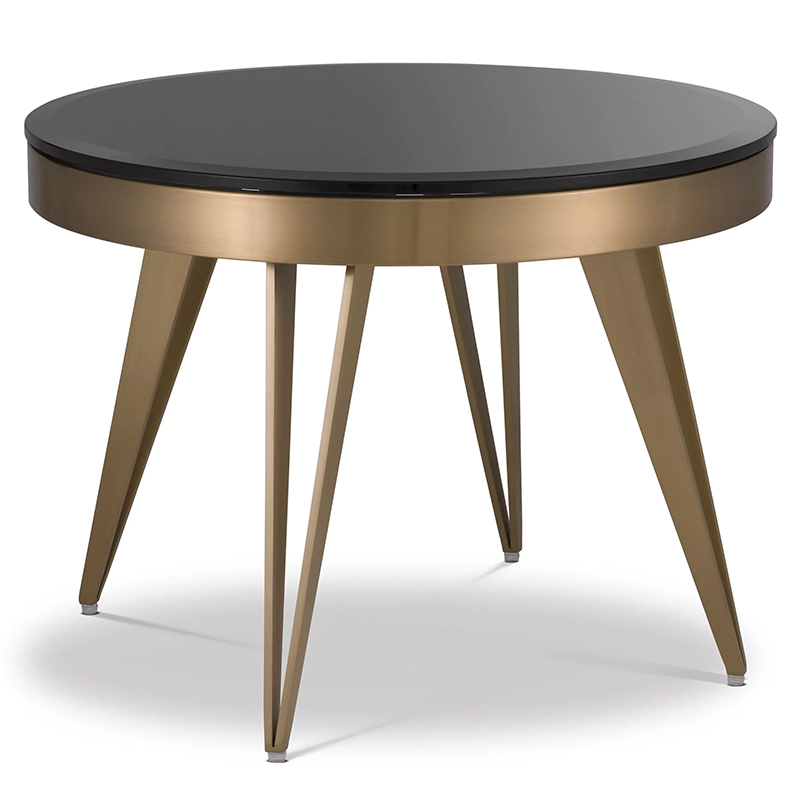 Приставной стол Side Table Rocco Латунь Черный Приставной стол Side Table Rocco Латунь Черный в Кирове | Loft Concept