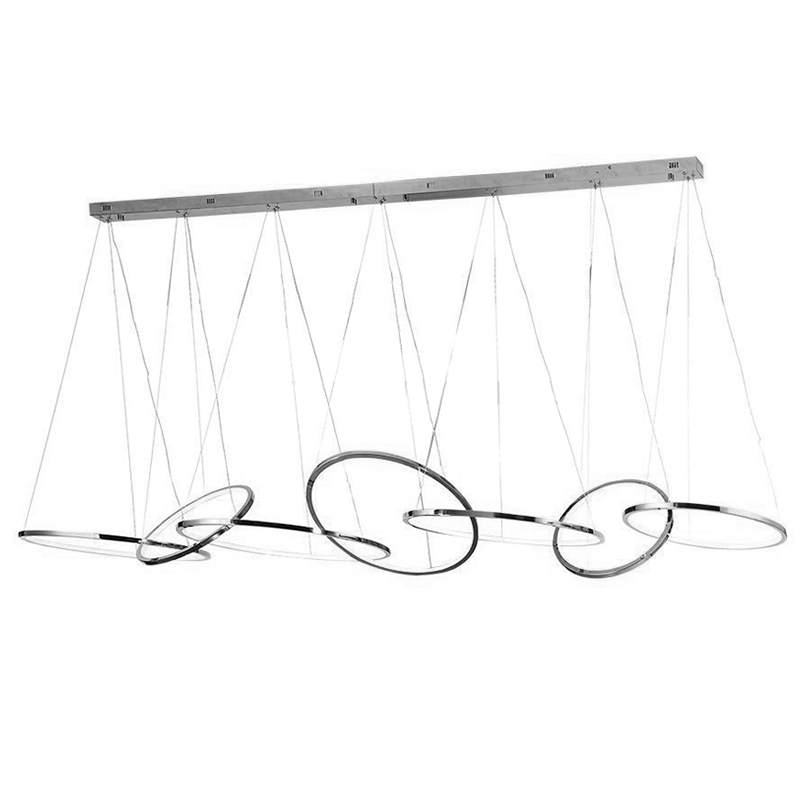 Люстра Ring Connection Horizontal Chandelier Chrome Хром Люстра Ring Connection Horizontal Chandelier Chrome Хром в Кирове | Loft Concept