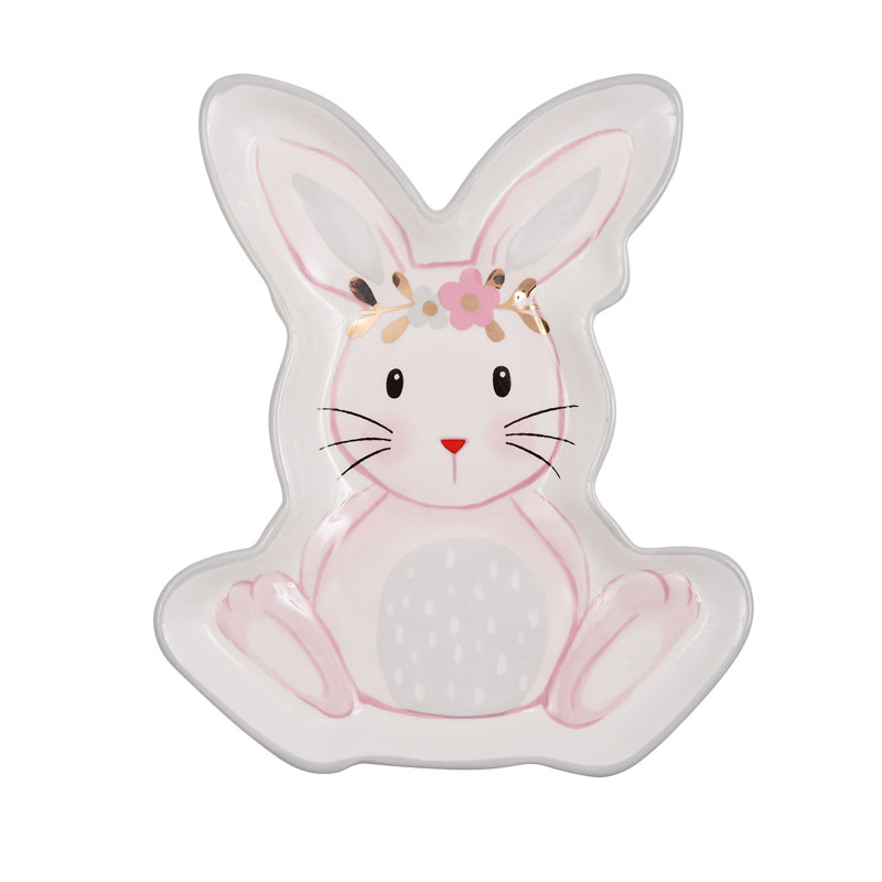 Тарелка детская Pink Bunny Белый Розовый пастельный Тарелка детская Pink Bunny Белый Розовый пастельный в Кирове | Loft Concept