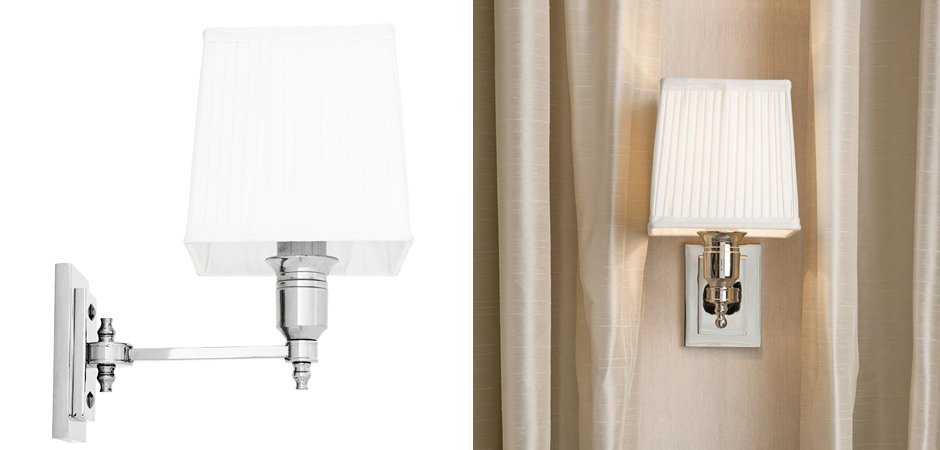 Бра Wall Lamp Lexington Single Nickel+White Бра Wall Lamp Lexington Single Nickel+White - Loft-Concept в Кирове