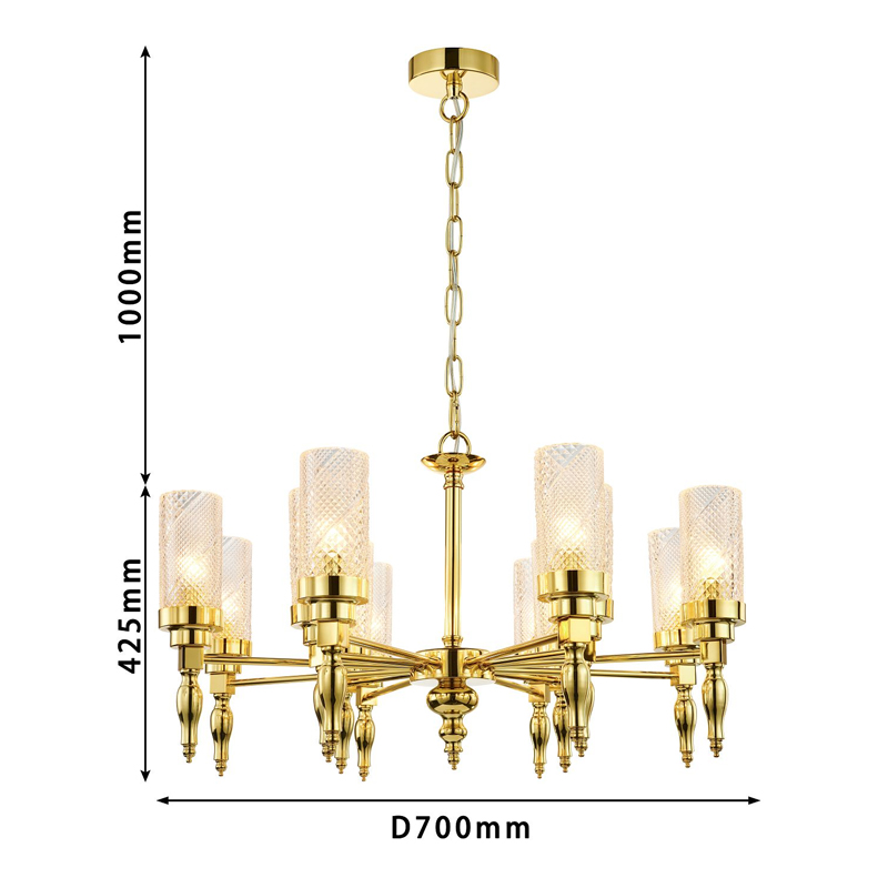 Люстра золотого цвета Balusters D70 см Люстра золотого цвета Balusters D70 см в Кирове