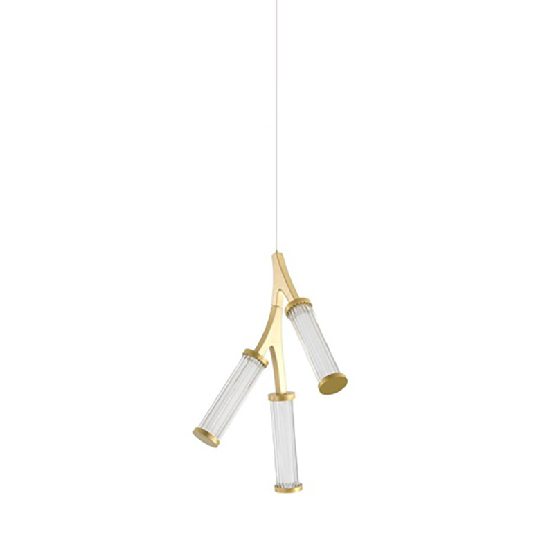 Люстра Cylinder Branches Chandelier Gold 3 Золотой Прозрачный Люстра Cylinder Branches Chandelier Gold 3 Золотой Прозрачный в Кирове | Loft Concept