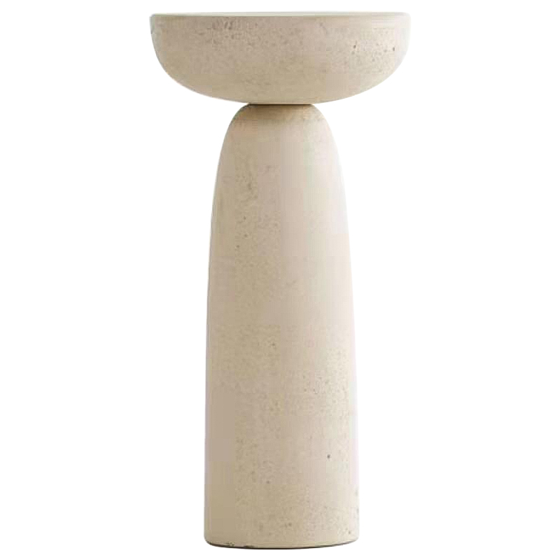 Приставной стол Tori Travertine Side Table Бежевый Приставной стол Tori Travertine Side Table Бежевый в Кирове | Loft Concept