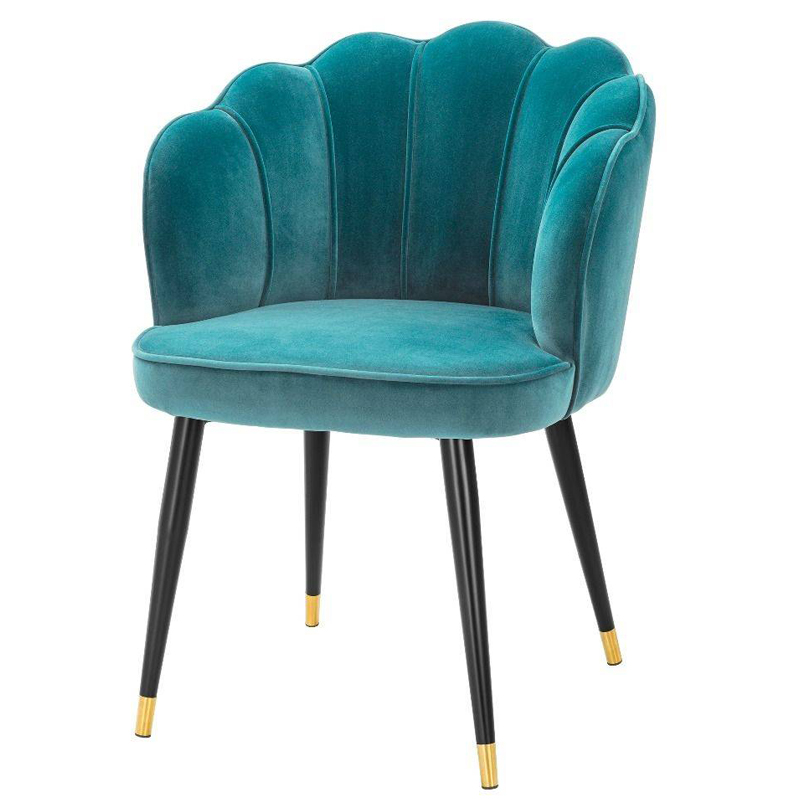 Стул Eichholtz Dining Chair Bristol sea green Бирюзовый Черный Латунь Стул Eichholtz Dining Chair Bristol sea green Бирюзовый Черный Латунь в Кирове | Loft Concept