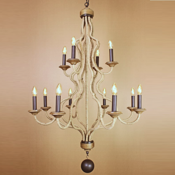 Люстра Loft Rope 12 Chandelier Коричневый Люстра Loft Rope 12 Chandelier Коричневый в Кирове | Loft Concept