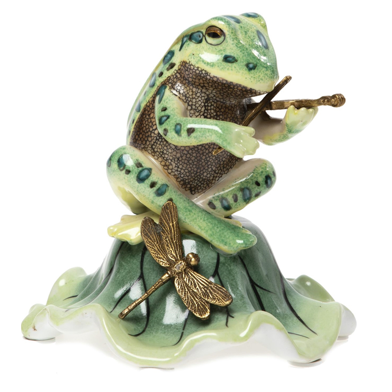 Статуэтка Frog Violinist Зеленый Золотой в Кирове | Loft Concept 