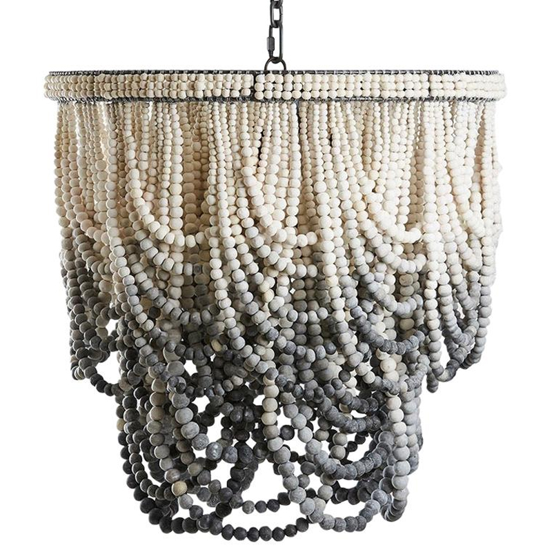 Двухъярусная люстра украшенная круглыми бусинами Gradient Chandelier Grey White Серый Белый Двухъярусная люстра украшенная круглыми бусинами Gradient Chandelier Grey White Серый Белый в Кирове | Loft Concept