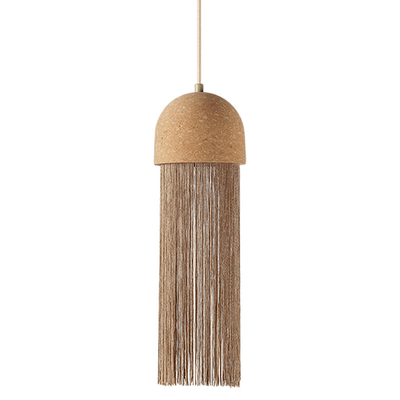 Подвесной светильник натуральная пробка с бахромой Natural Cork Бежевый в Кирове | Loft Concept 