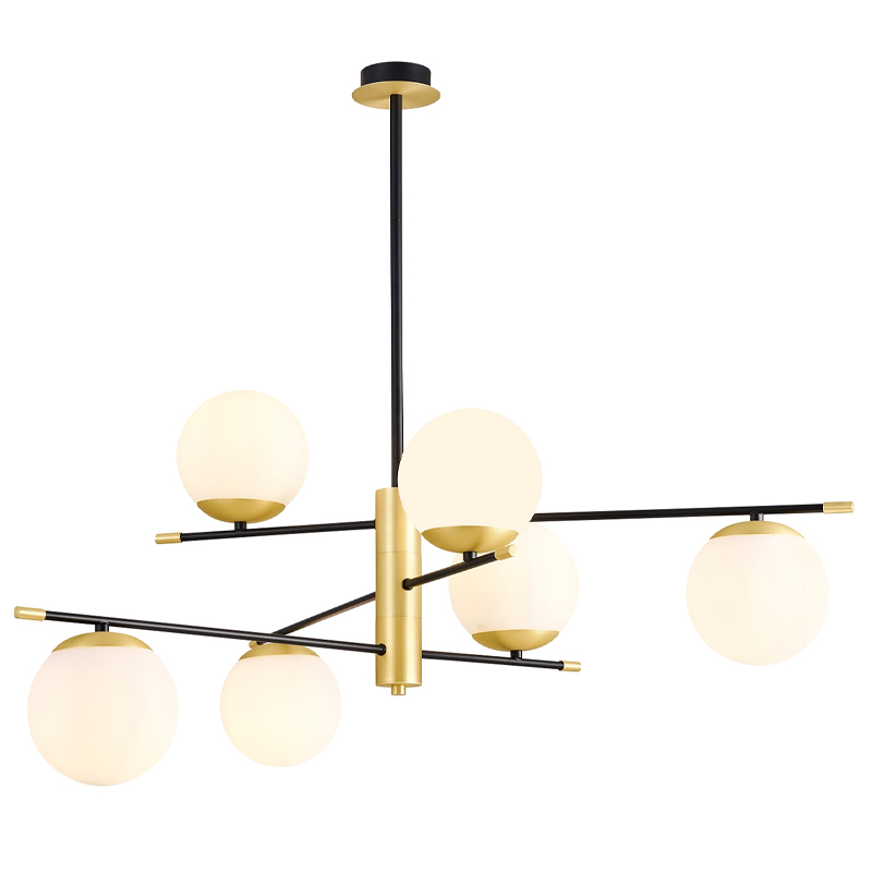 Люстра Черная с Золотом Spike Balls Hanging 6 Lamp Белый Золотой Черный Люстра Черная с Золотом Spike Balls Hanging 6 Lamp Белый Золотой Черный в Кирове | Loft Concept