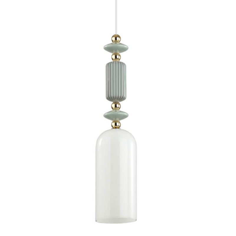 Подвесной светильник Iris hanging lamp gray Белое матовое стекло Серый Подвесной светильник Iris hanging lamp gray Белое матовое стекло Серый в Кирове | Loft Concept