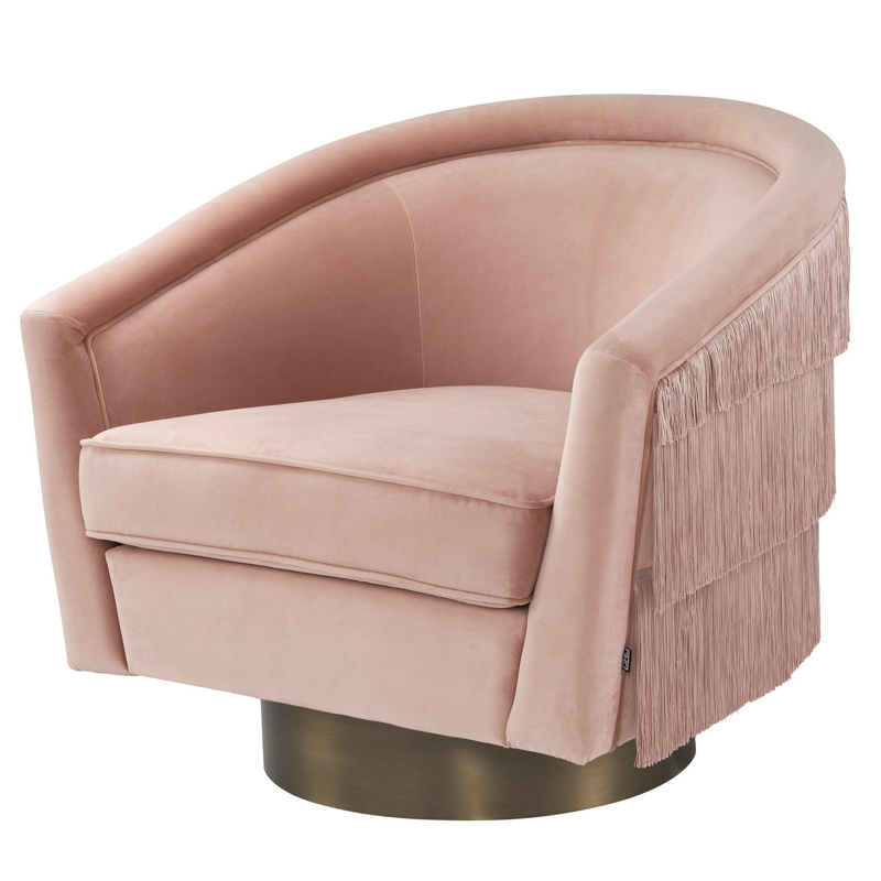 Кресло Eichholtz Swivel Chair Le Vante Savona nude Розовый пастельный Матовая латунь Кресло Eichholtz Swivel Chair Le Vante Savona nude Розовый пастельный Матовая латунь в Кирове | Loft Concept