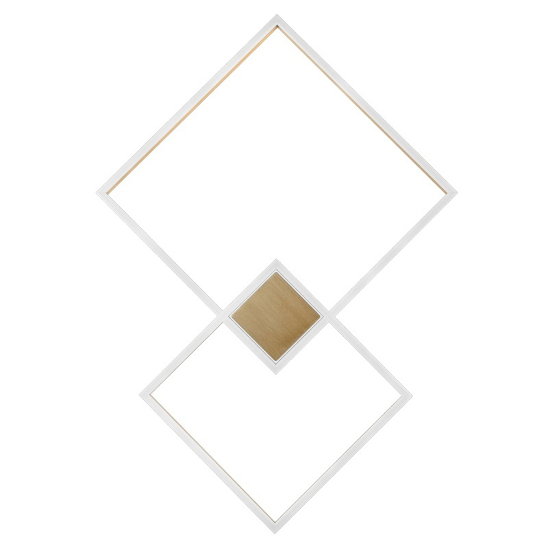 Потолочный светильник Squares Two Geometrical Shape Ceiling Light Золотой Белый в Кирове | Loft Concept 