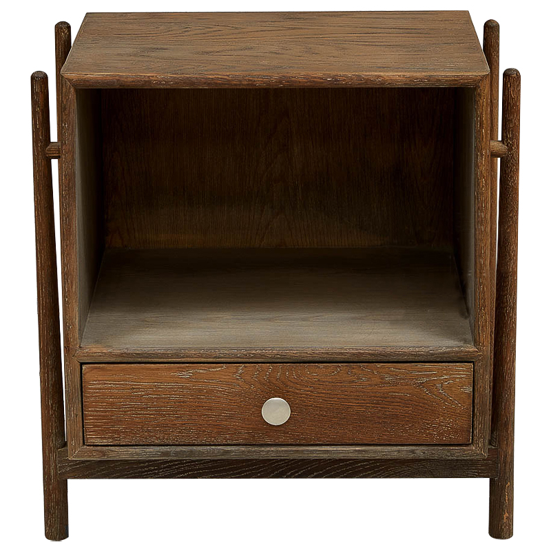 Тумба Harrell Oak Wood Nightstand Коричневый Хром в Кирове | Loft Concept 