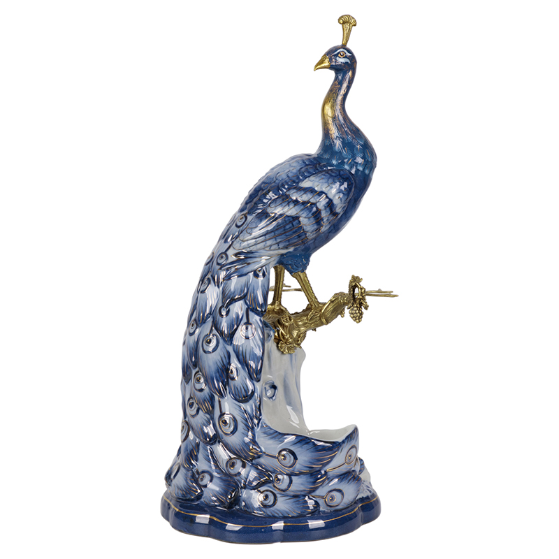 Статуэтка Peacock Blue White Синий Белый Бронза Статуэтка Peacock Blue White Синий Белый Бронза в Кирове | Loft Concept