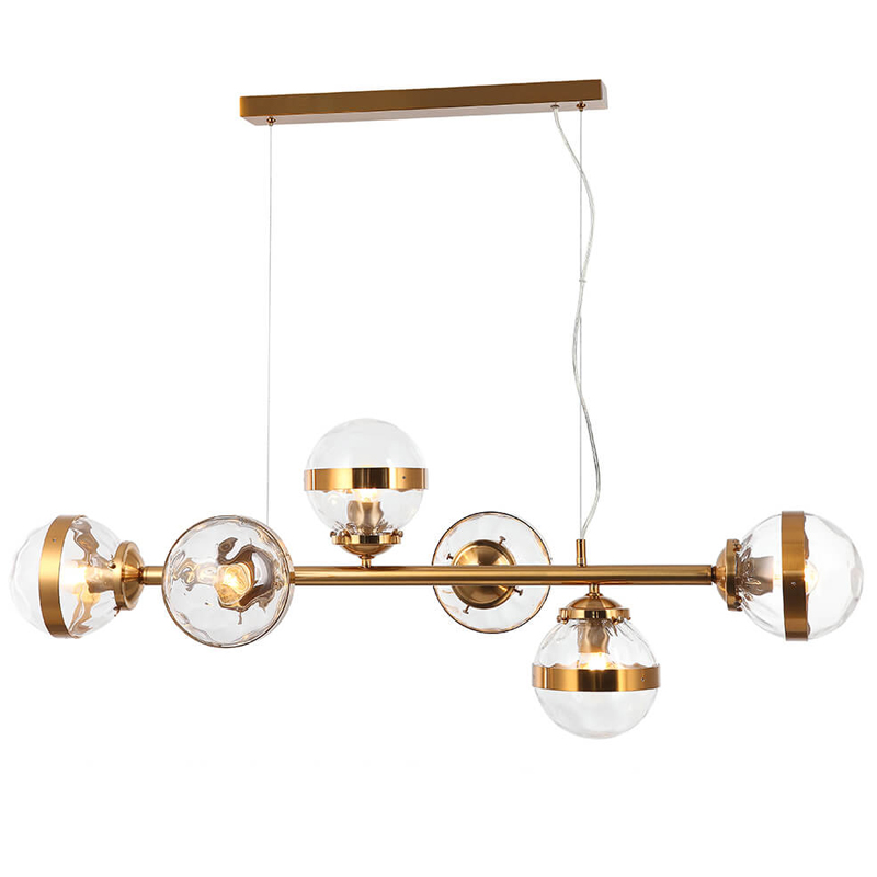 Люстра Greyson Chandelier 6 lamp Глянцевое золото Прозрачный Люстра Greyson Chandelier 6 lamp Глянцевое золото Прозрачный в Кирове | Loft Concept