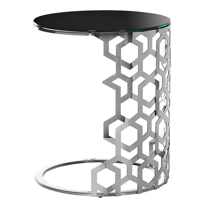 Приставной стол Yen Geometry Side Table silver 60 Серебряный Приставной стол Yen Geometry Side Table silver 60 Серебряный в Кирове | Loft Concept