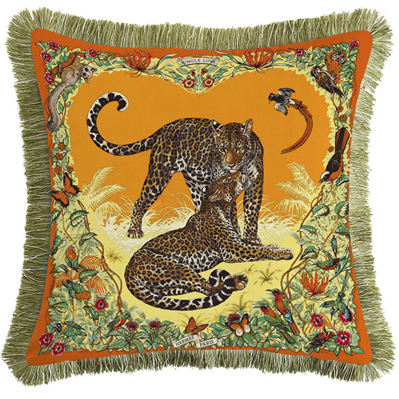 Декоративная подушка Hermes Jungle 53 Оранжевый Желтый Декоративная подушка Hermes Jungle 53 Оранжевый Желтый в Кирове | Loft Concept