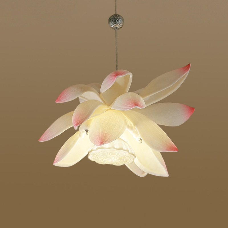 Подвесной светильник Lotus Flower Pendant Белый Розовый пастельный Подвесной светильник Lotus Flower Pendant Белый Розовый пастельный в Кирове | Loft Concept