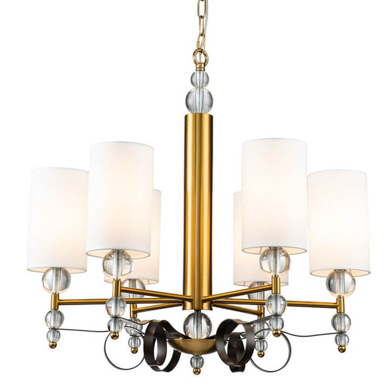 Люстра Annelies Chandelier 6 Золотой Черный Белый Люстра Annelies Chandelier 6 Золотой Черный Белый в Кирове | Loft Concept
