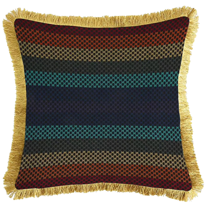 Декоративная подушка Cтиль Gucci Stripes Мульти Золотой Декоративная подушка Cтиль Gucci Stripes Мульти Золотой в Кирове | Loft Concept