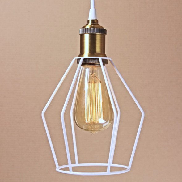 Подвесной светильник Wire Cage Pendant Trew White Белый Подвесной светильник Wire Cage Pendant Trew White Белый в Кирове | Loft Concept