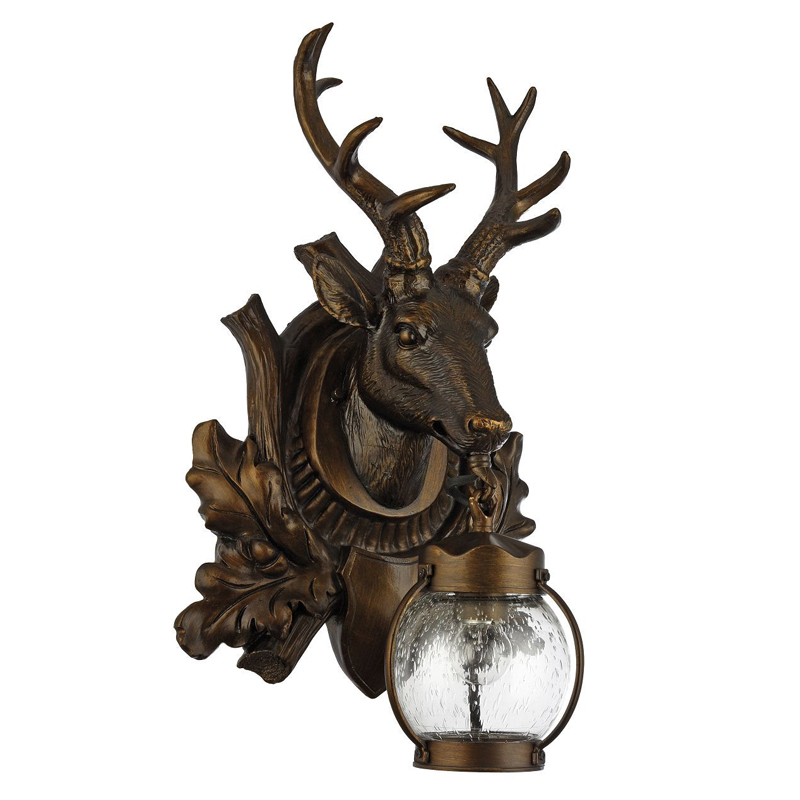 Темно-коричневый уличный светильник с головой оленя ANIMAL LANTERN Коричневый Прозрачный Темно-коричневый уличный светильник с головой оленя ANIMAL LANTERN Коричневый Прозрачный в Кирове | Loft Concept
