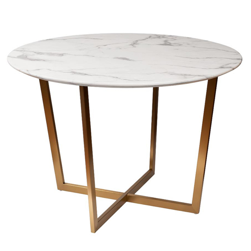 Обеденный стол Dining table Jacques round white Белый Золотой Обеденный стол Dining table Jacques round white Белый Золотой в Кирове | Loft Concept