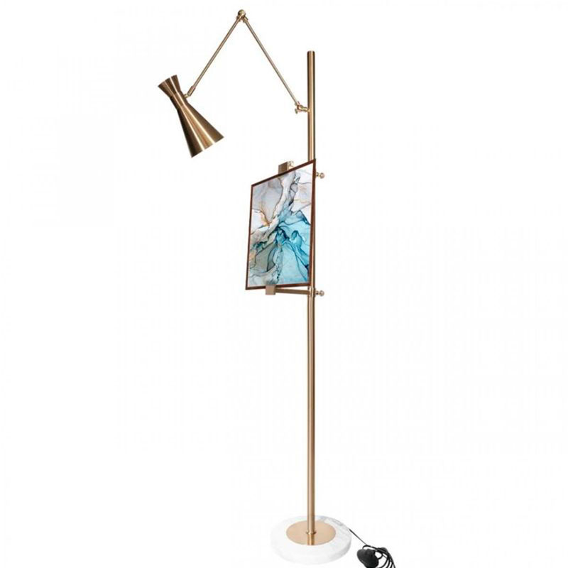 Торшер Researcher Floor Lamp Small Picture Золотой Белый Торшер Researcher Floor Lamp Small Picture Золотой Белый в Кирове | Loft Concept