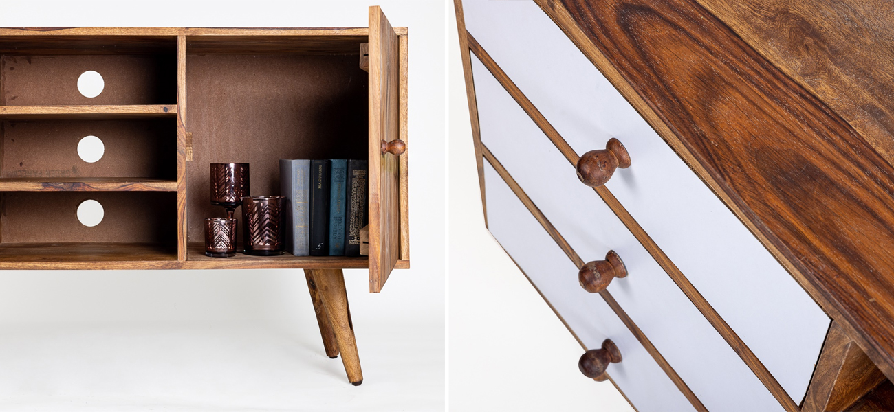 Комод из натурального дерева Texture Contrast - фото №1