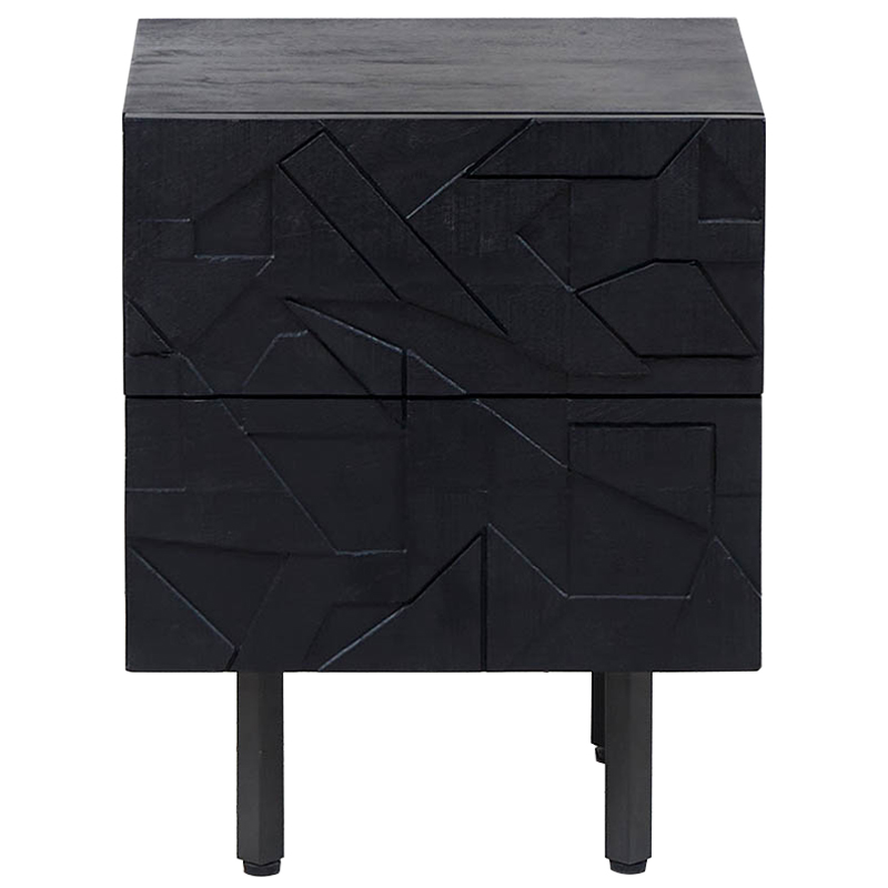Тумба Polygonal Ornament Nightstand Черный Тумба Polygonal Ornament Nightstand Черный в Кирове | Loft Concept
