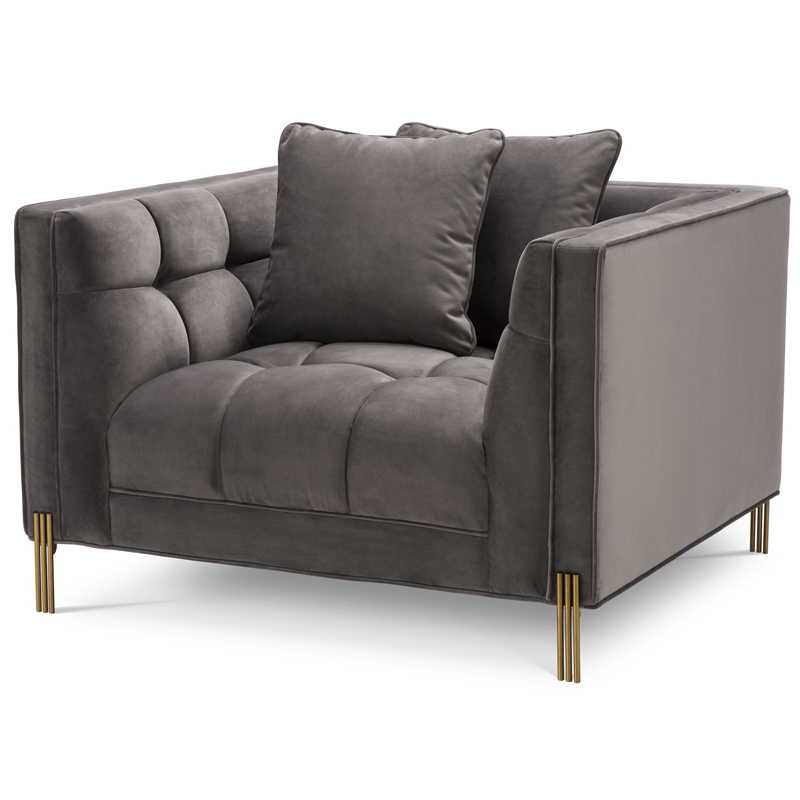 Кресло Eichholtz Chair Sienna grey Серый Латунь Кресло Eichholtz Chair Sienna grey Серый Латунь в Кирове | Loft Concept