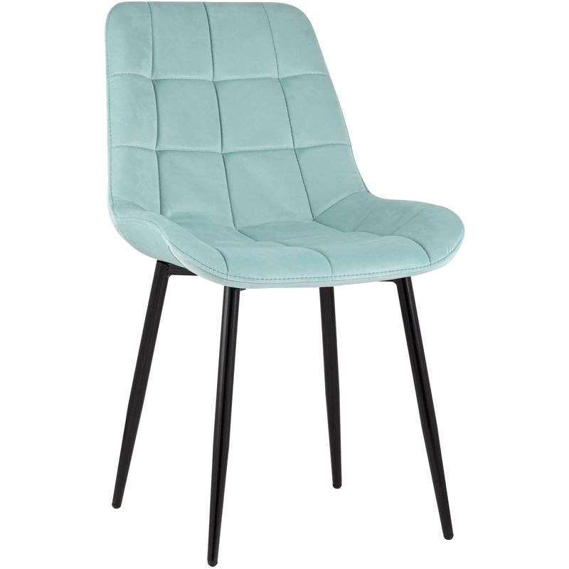 Стул NANCY Chair Светло-Голубой Велюр Светло-голубой Черный Стул NANCY Chair Светло-Голубой Велюр Светло-голубой Черный в Кирове | Loft Concept