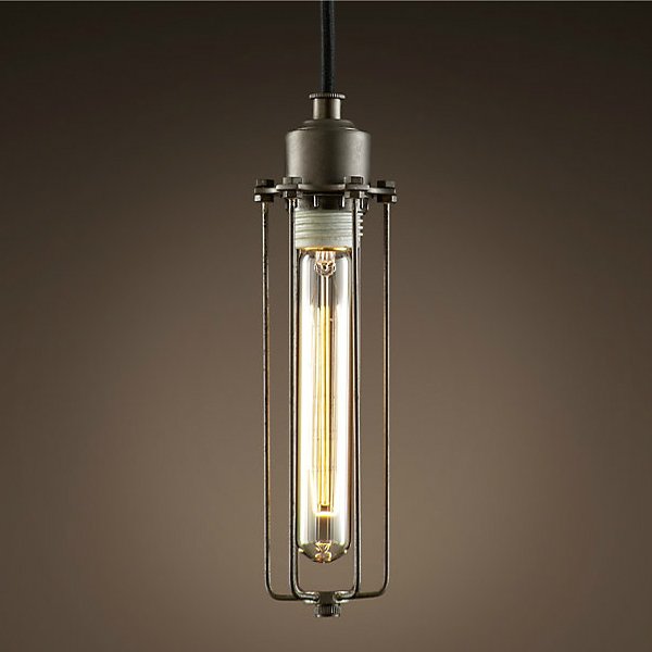 Подвесной светильник Loft Industrial Edison Cage Vetrical Momo Черный в Кирове | Loft Concept 