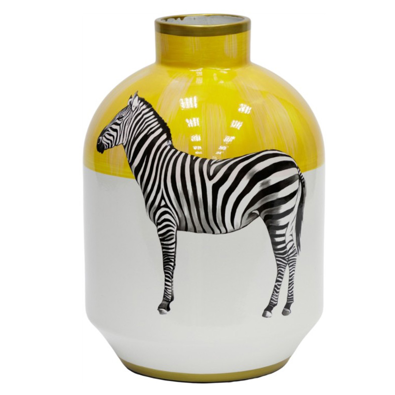 Ваза Zebra Vase white and yellow Белый Желтый Черный Золотой Ваза Zebra Vase white and yellow Белый Желтый Черный Золотой в Кирове | Loft Concept