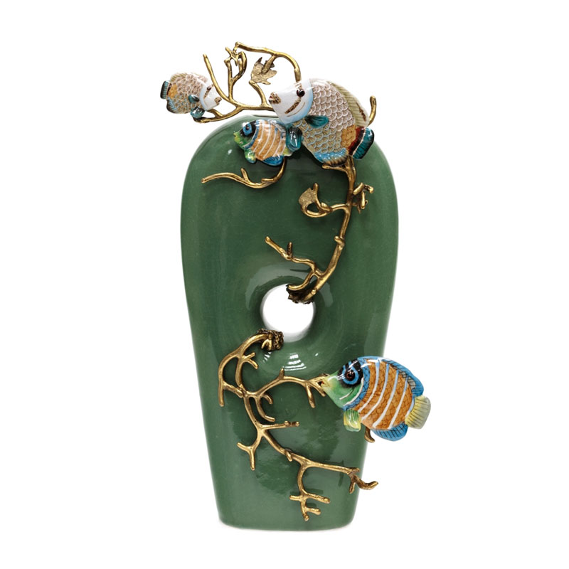 Ваза Colored Fish Vase green Бронза Зеленый Ваза Colored Fish Vase green Бронза Зеленый в Кирове | Loft Concept