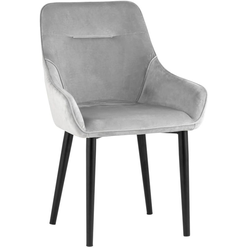 Стул Joan Chair Светло-Серый Велюр Серый Черный Стул Joan Chair Светло-Серый Велюр Серый Черный в Кирове | Loft Concept