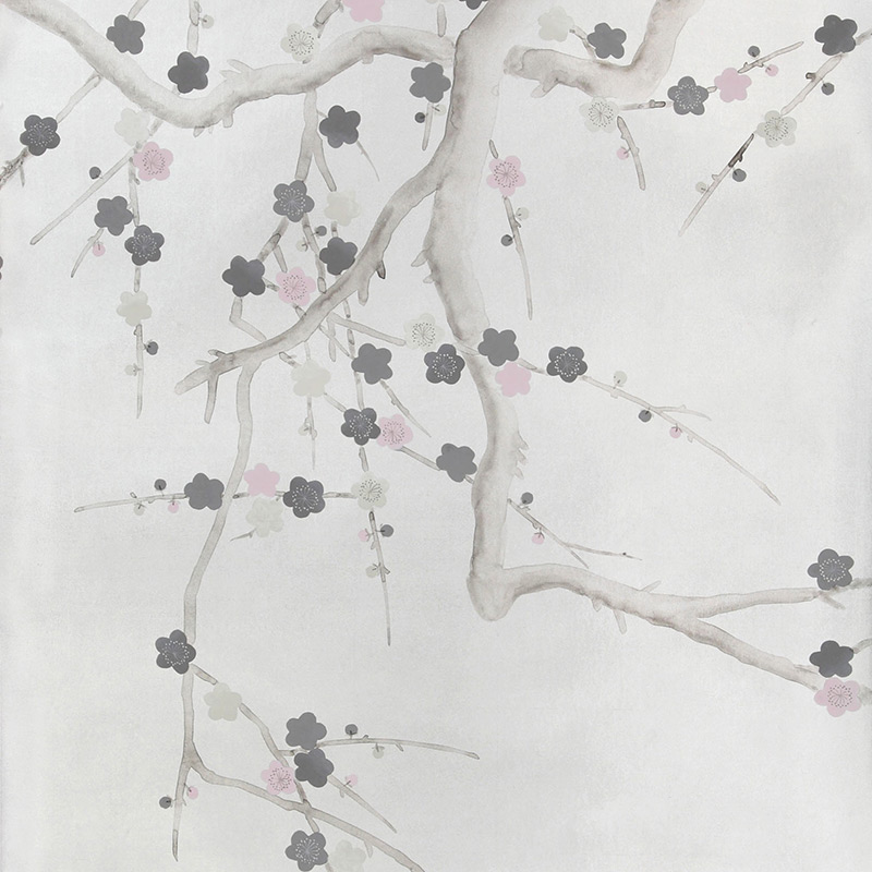 Обои ручная роспись Plum Blossom Colourway SC-233 on Sterling Silver gilded silk Обои ручная роспись Plum Blossom Colourway SC-233 on Sterling Silver gilded silk в Кирове | Loft Concept