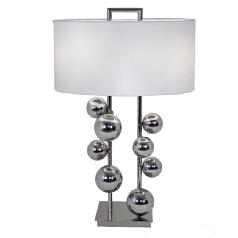 Настольная лампа Chrome Bubbles white lampshade Темный хром Настольная лампа Chrome Bubbles white lampshade Темный хром в Кирове | Loft Concept
