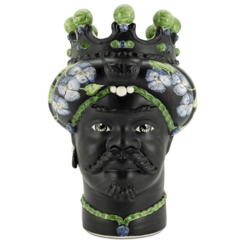Ваза VASE MORO MAN CROWN VIOLET Черный Зеленый Фиолетовый Ваза VASE MORO MAN CROWN VIOLET Черный Зеленый Фиолетовый в Кирове | Loft Concept