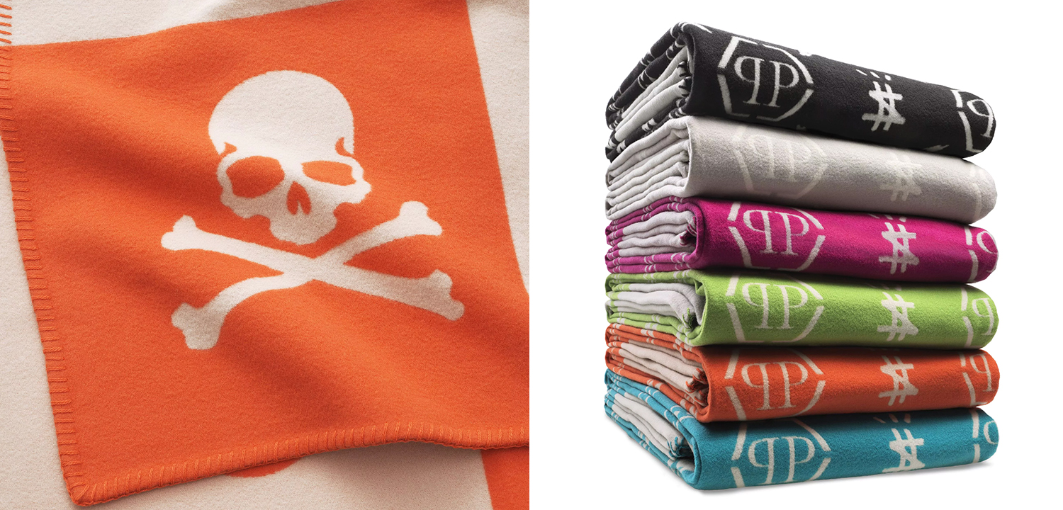Плед Philipp Plein Plaid Cashmere Skull Orange - фото