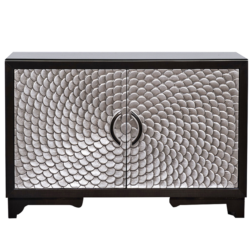 Комод с рельефным орнаментом Рыбья чешуя Fish scales Chest of drawers Черный Серебряный Комод с рельефным орнаментом Рыбья чешуя Fish scales Chest of drawers Черный Серебряный в Кирове | Loft Concept