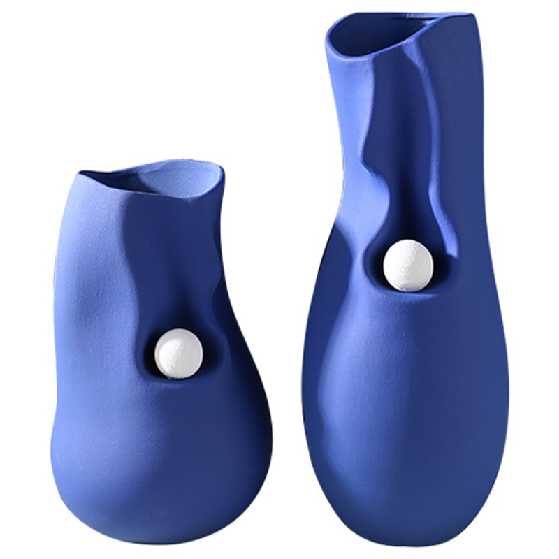 Ваза Molecule Collection Rhea Blue Vase Синий Белый Ваза Molecule Collection Rhea Blue Vase Синий Белый в Кирове | Loft Concept