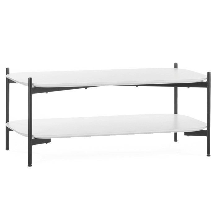 Кофейный стол two shelves WHITE Черный матовый Белый Кофейный стол two shelves WHITE Черный матовый Белый в Кирове | Loft Concept