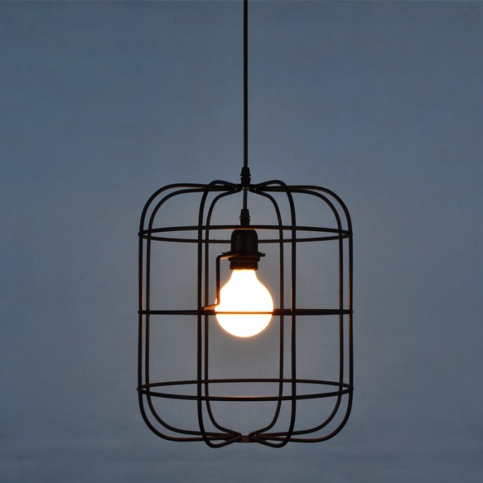 Подвесной светильник Loft Cage Barrel Черный Подвесной светильник Loft Cage Barrel Черный в Кирове | Loft Concept