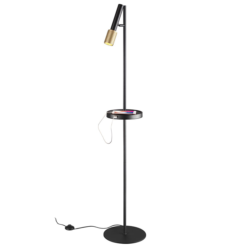 Торшер Eneko Floor Lamp Черный Золотой Торшер Eneko Floor Lamp Черный Золотой в Кирове | Loft Concept