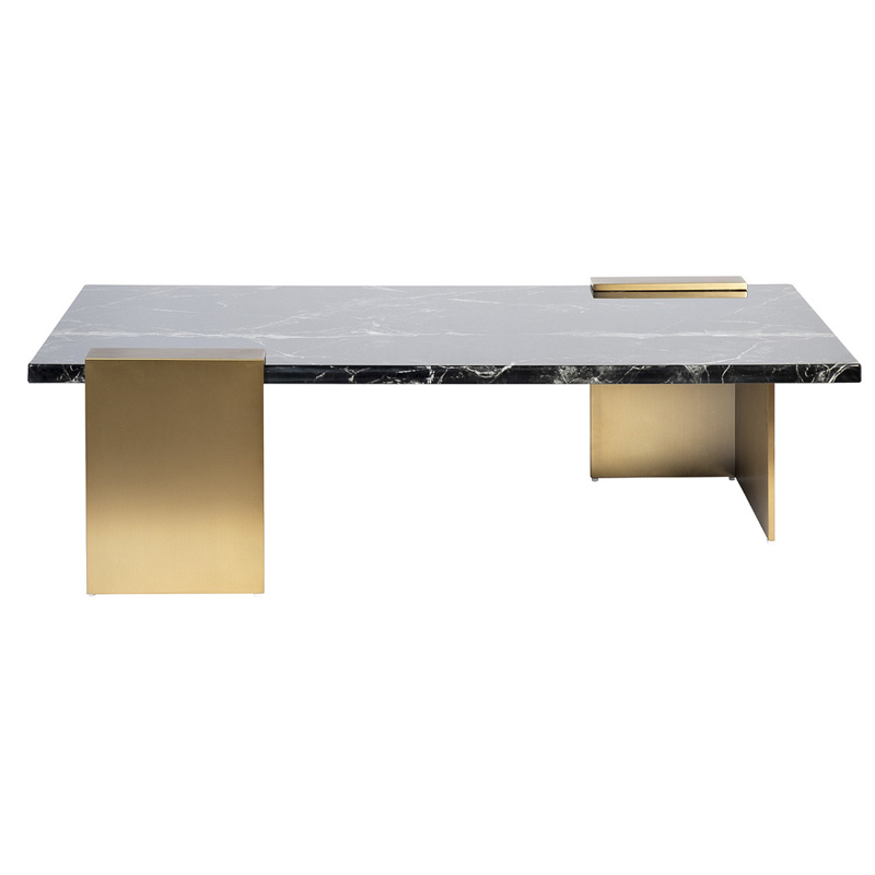 Кофейный стол tormund Coffee Table матовое золото Черный Мрамор Nero Кофейный стол tormund Coffee Table матовое золото Черный Мрамор Nero в Кирове | Loft Concept
