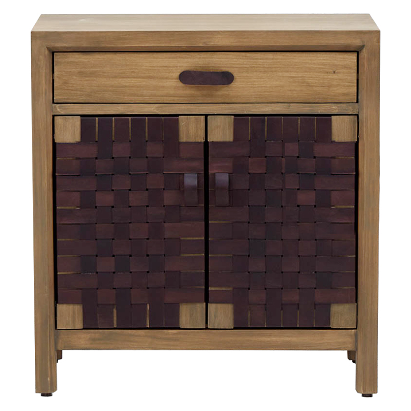Комод Braided Leather Wood Chest of Drawers M Коричневый Древесина Комод Braided Leather Wood Chest of Drawers M Коричневый Древесина в Кирове | Loft Concept