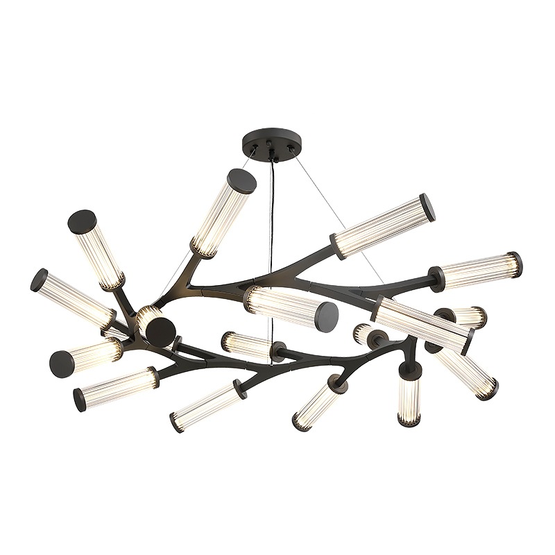 Люстра Cylinder Branches Chandelier Ring Black Черный Прозрачный Люстра Cylinder Branches Chandelier Ring Black Черный Прозрачный в Кирове | Loft Concept